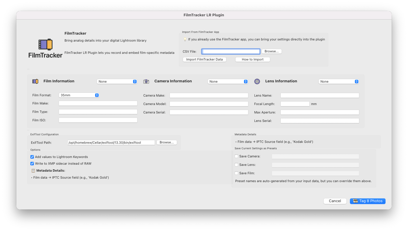 FilmTracker Main Interface