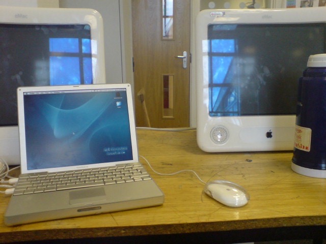 PowerBook and eMacs at College